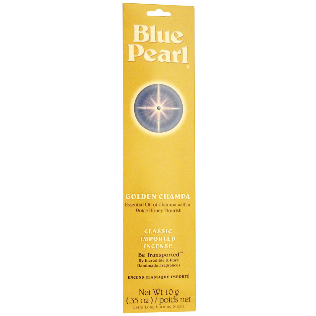 Blue Pearl, klassisk importerad rökelse, Golden Champa, 0,35 oz (10 g)