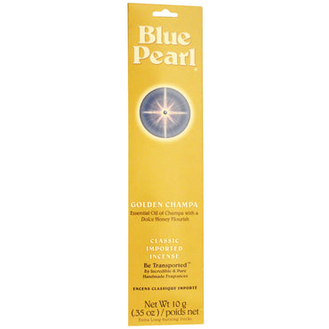 Blue Pearl, Incienso importado clásico, Champa dorada, 10 g (0,35 oz)