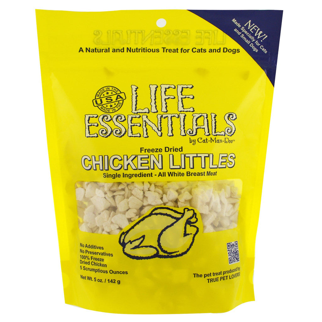 Cat-Man-Doo, Life Essentials, Liofilizowane małe kawałki kurczaka, 5 uncji (142 g)