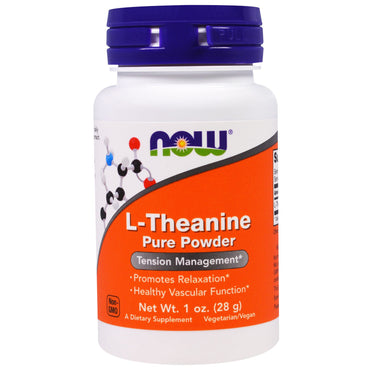 Now Foods, L-Theanine, אבקה טהורה, 1 אונקיות (28 גרם)