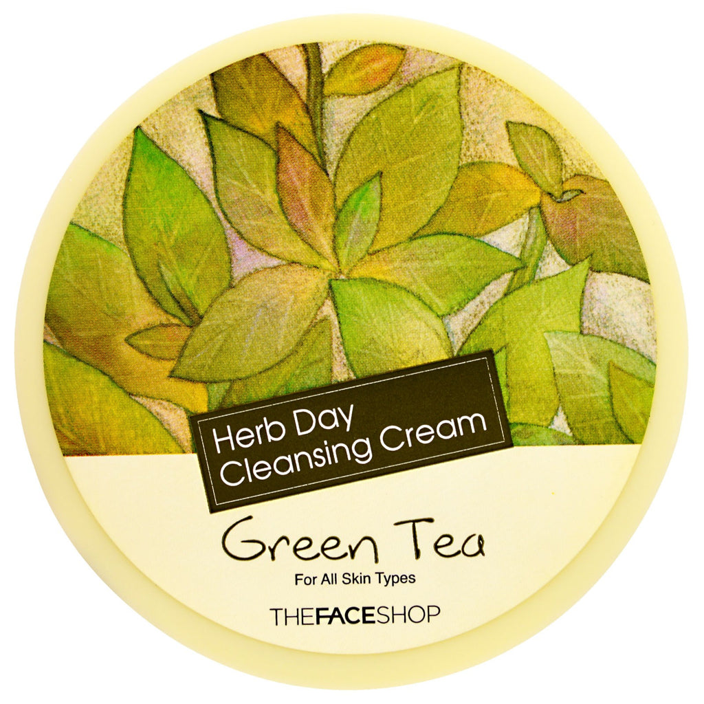 The Face Shop Ziołowy krem ​​oczyszczający na dzień Zielona herbata 5 uncji (150 ml)