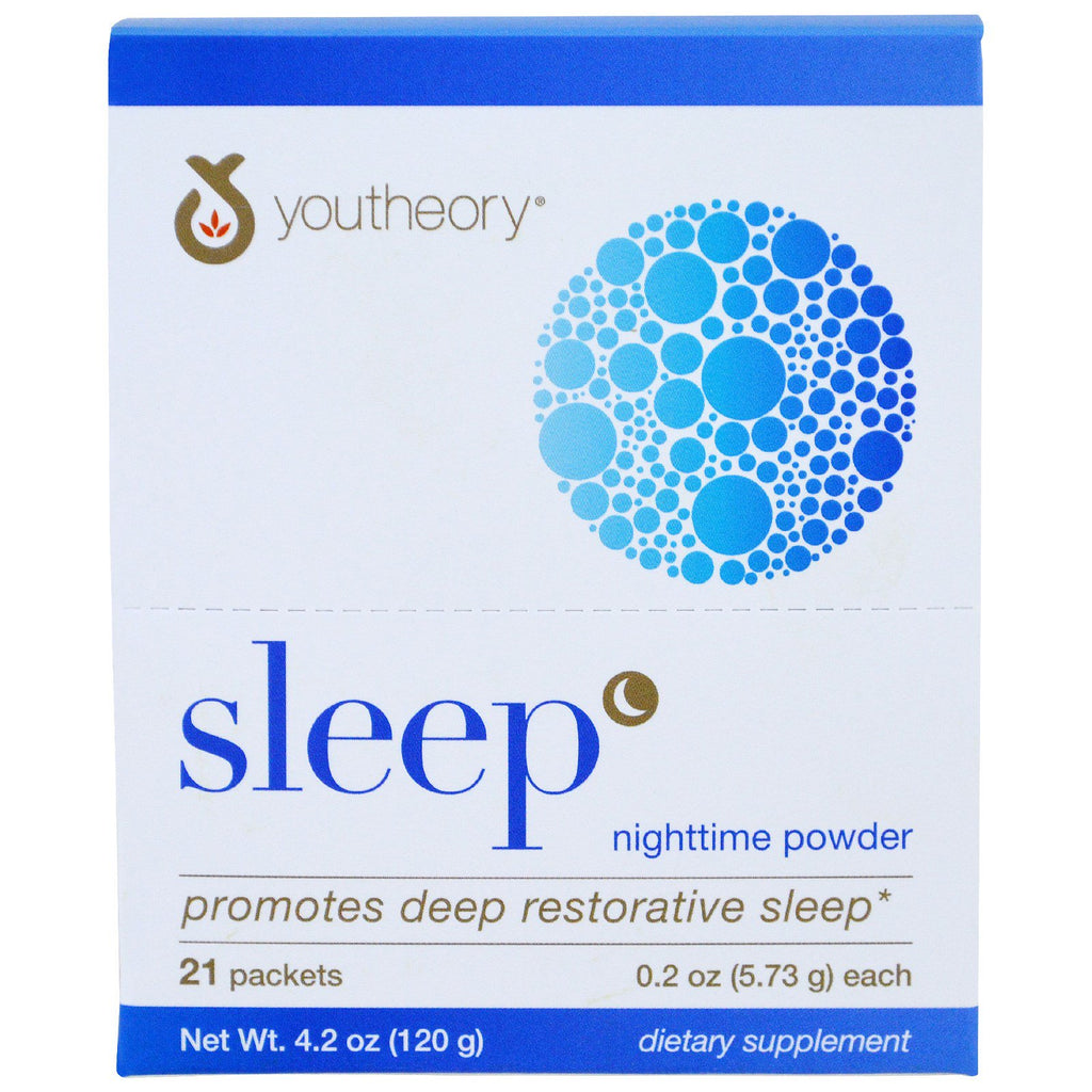 Youtheory, Sleep, Nighttime Powder, 21 Päckchen, je 0,2 oz (5,73 g).