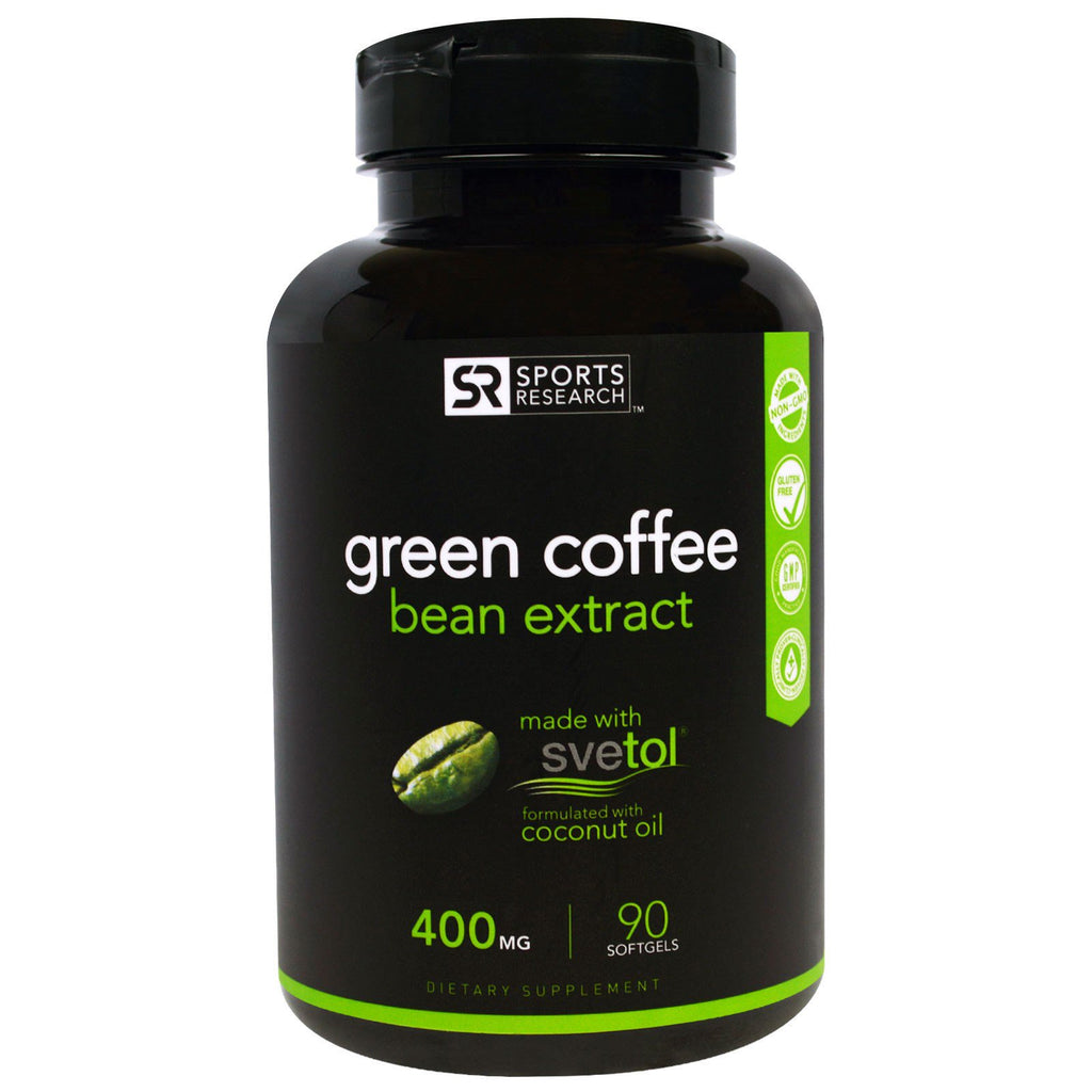 Sports Research, Extrato de Grão de Café Verde, 400 mg, 90 Cápsulas Softgel