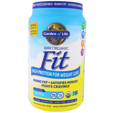 Garden of Life, Raw  Fit, High Protein For Weight Loss, Vanilla, 32.2 oz (913 g)