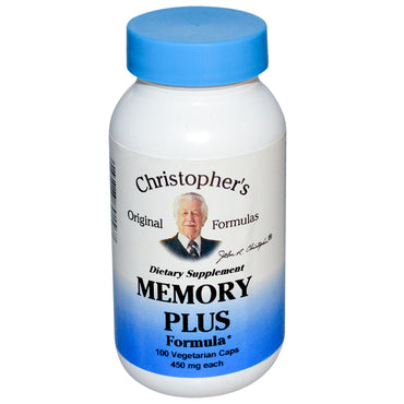 Christopher's Original Formulas, Fórmula Memory Plus, 450 mg, 100 cápsulas vegetales