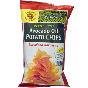 Good Health Natural Foods, chips de pomme de terre à l'huile d'avocat de style bouilloire, aromatisées au barbecue, 5 oz (141,7 g)