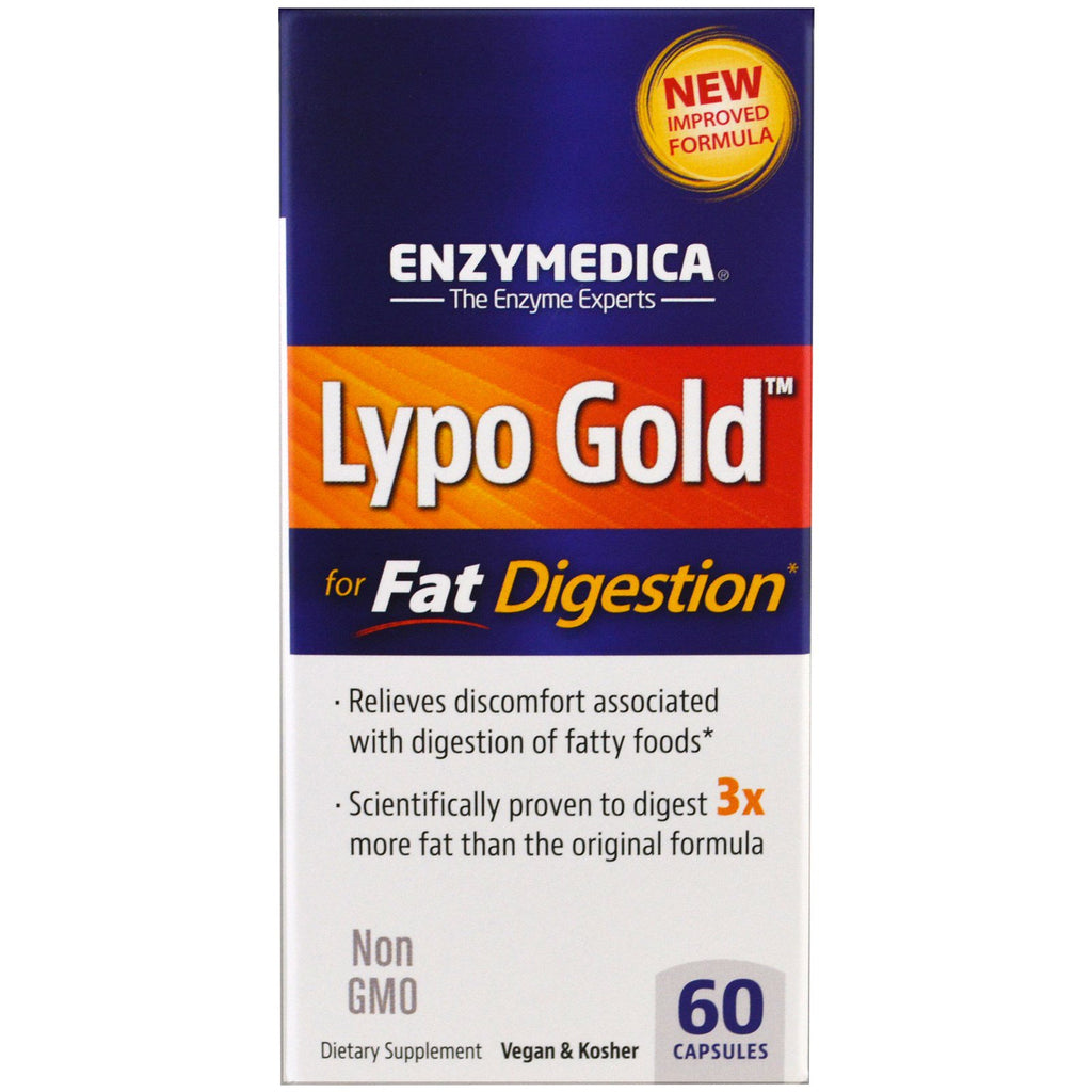 Enzymedica、リポゴールド、脂肪消化用、60 カプセル