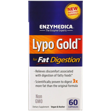 Enzymedica, lypo gold, for fettfordøyelse, 60 kapsler