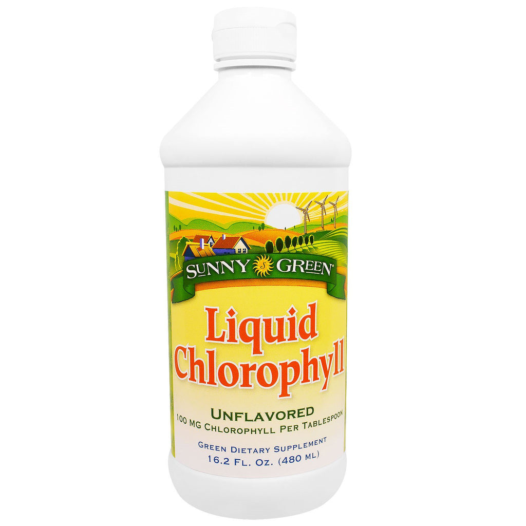 サニーグリーン、液体クロロフィル、無香料、100 mg、16.2 fl oz (480 ml) (近日入荷予定)