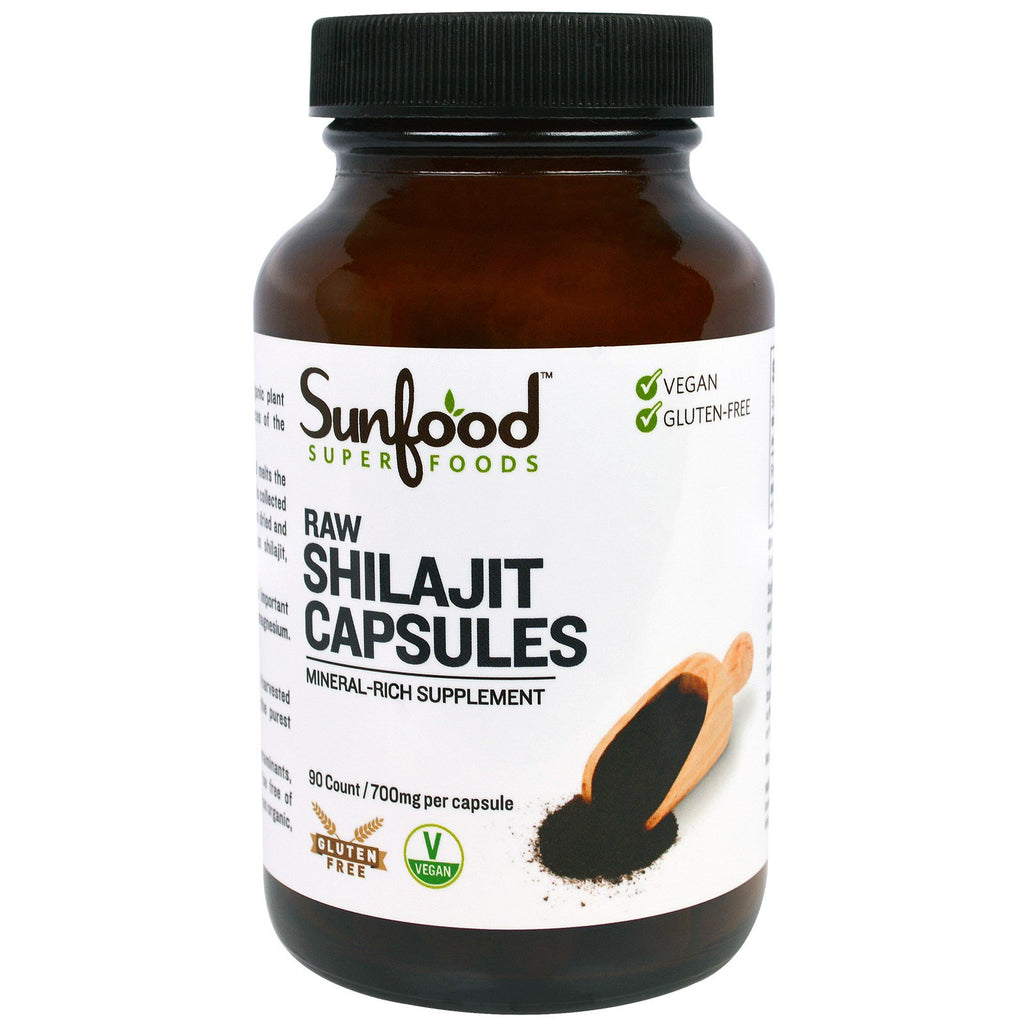 Zonnevoedsel, rauwe Shilajit-capsules, 700 mg, 90 capsules