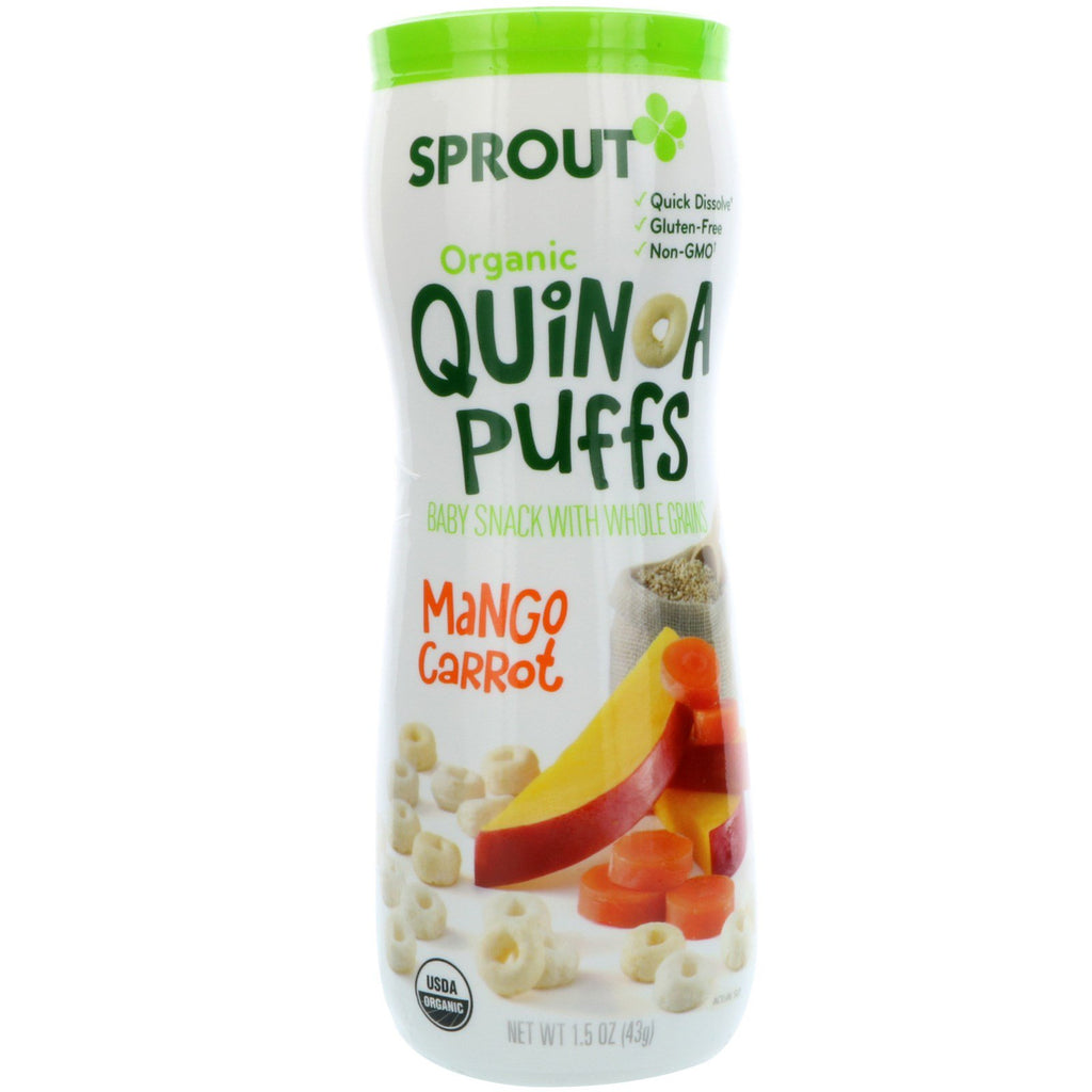 Sprout Quinoa Puffs Mango Zanahoria 1,5 oz (43 g)
