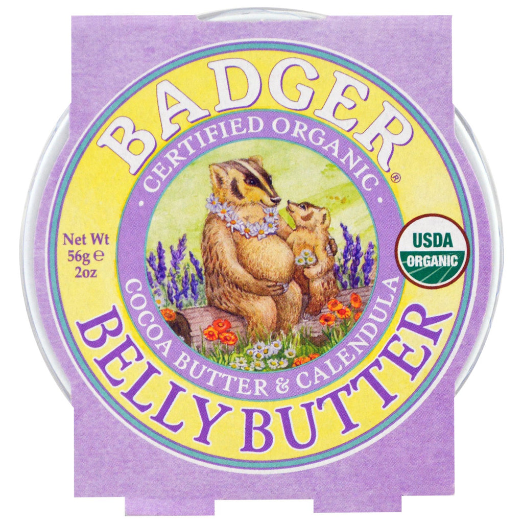 Badger Company Belly Butter เนยโกโก้และดาวเรือง 2 ออนซ์ (56 กรัม)