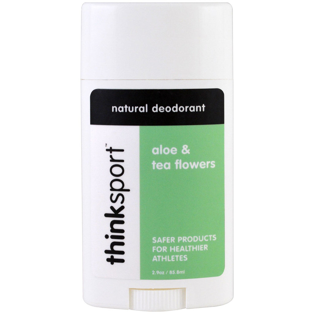 Think, Thinksport, natuurlijke deodorant, aloë- en theebloemen, 2,9 oz (85,8 ml)