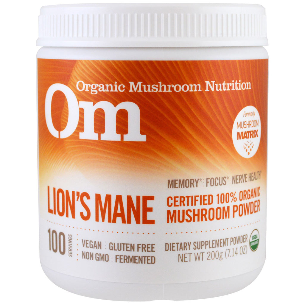 OM Mushroom Nutrition, Lion's Mane, proszek z grzybów, 7,14 uncji (200 g)