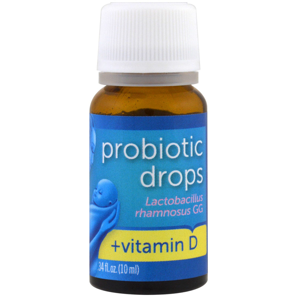 Mommy's Bliss, probiotiska droppar + vitamin D, 0,34 fl oz (10 ml)