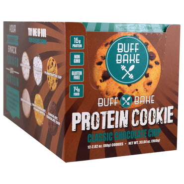 Buff Bake Protein Cookie Classic con chispas de chocolate 12 galletas 2,82 oz (80 g) cada una
