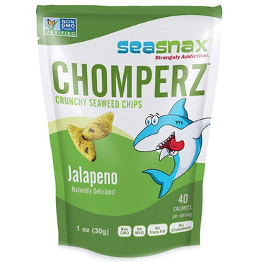 SeaSnax, Chomperz, chips d'algues croquantes, jalapeno, 1 oz (30 g)