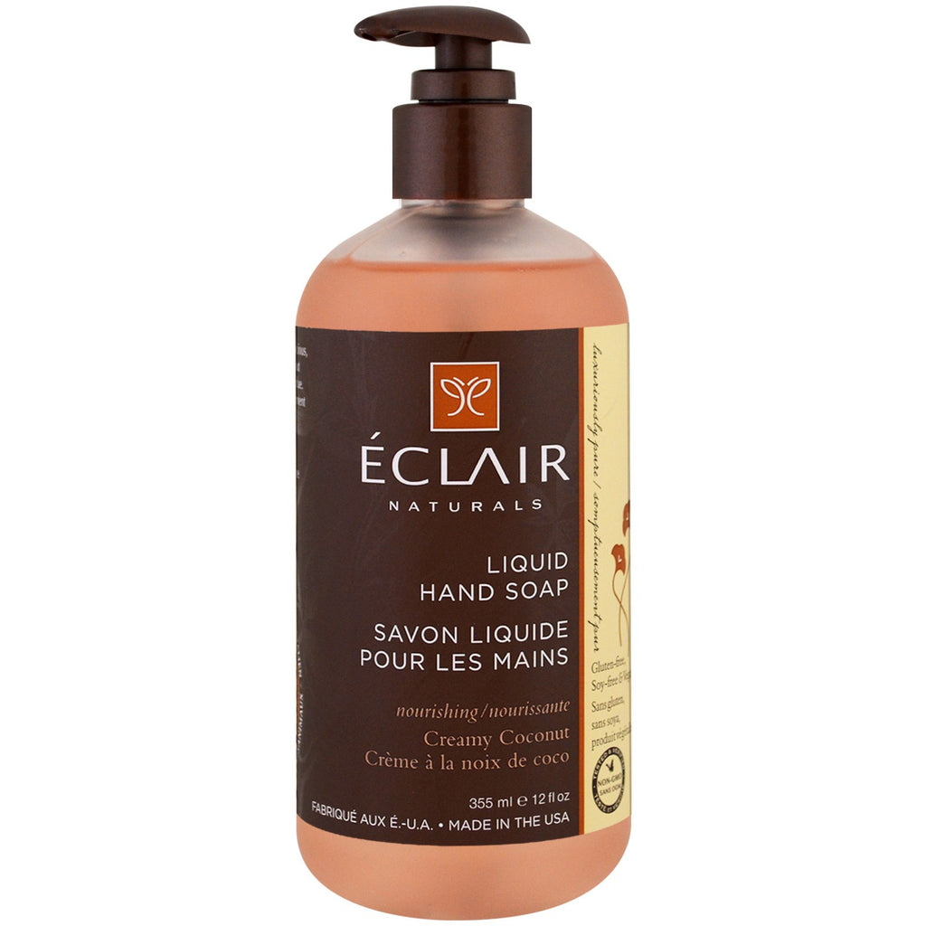 Eclair Naturals, flytende håndsåpe, kremaktig kokosnøtt, 12 fl oz (355 ml)