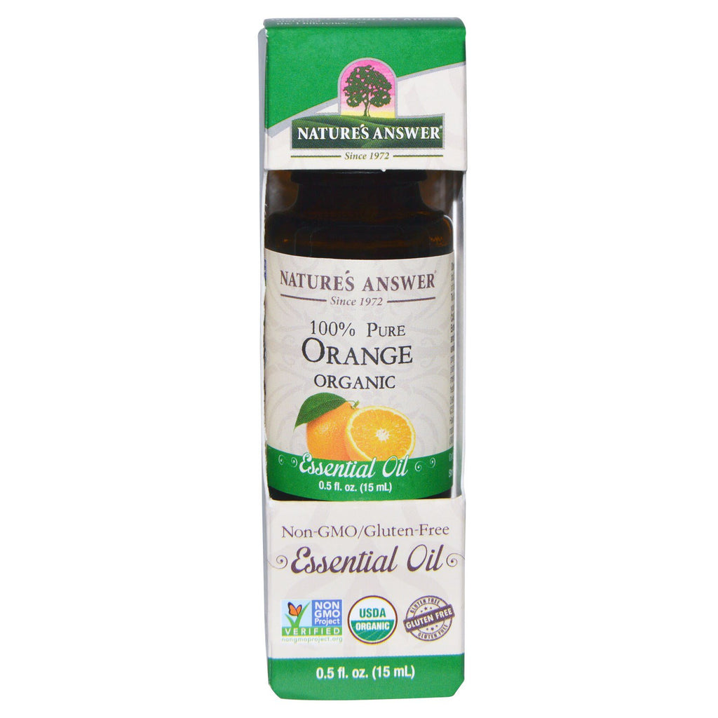 Nature's Answer, ulei esențial, portocală pură 100%, 0,5 fl oz (15 ml)