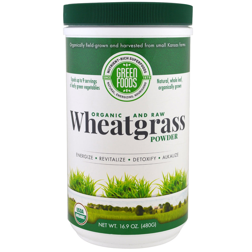 Green Foods Corporation și pulbere de iarbă de grâu crudă, 16,9 oz (480 g)