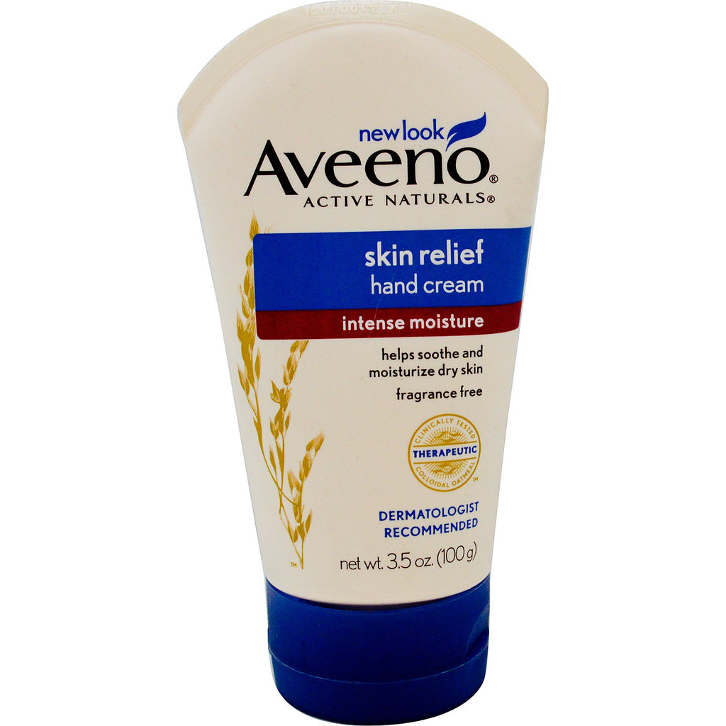 Aveeno, Active Naturals, Soulagement de la peau, Crème pour les mains, Sans parfum, 3,5 oz (100 g)