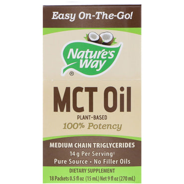 Nature's Way, MCT Oil, 18 pakker, 0,5 fl oz (15 ml) hver