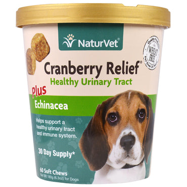 NaturVet, Cranberry Relief für Hunde plus Echinacea, 60 weiche Kausnacks, 6,3 oz (180 g)