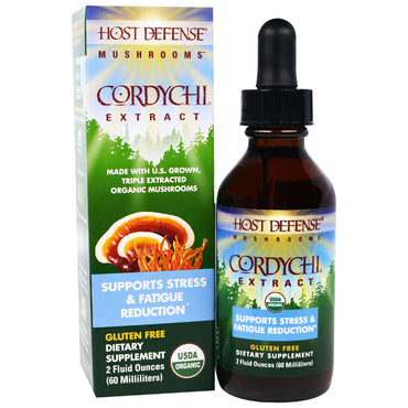 Fungi Perfecti, Host Defense Mushrooms,  Cordychi Extract, Supports Stress & Fatigue Reduction, 2 fl oz (60 ml)