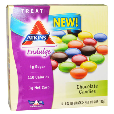 Atkins, Treat Endulge, ลูกอมช็อกโกแลต, 5 แพ็ค, 1 ออนซ์ (28 กรัม) ต่ออัน