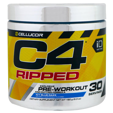 Cellucor, C4 Ripped Explosive, Pre-Workout, Icy Blue Razz, 6,3 oz (180 g)