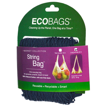 ECOBAGS, Market Collection, String Bag, langer Griff 22 Zoll, Sturmblau, 1 Beutel