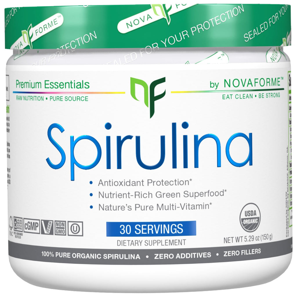 NovaForme, Espirulina, Espirulina pura certificada por el USDA, 5,29 oz (150 g)