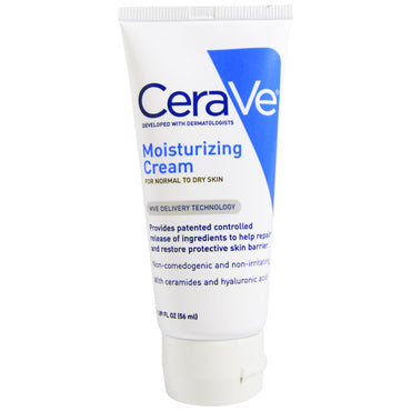 CeraVe, fugtgivende creme, til normal til tør hud, 1,89 fl oz (56 ml)
