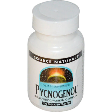 Source Naturals, Pycnogenol, 100 mg, 60 tabletas