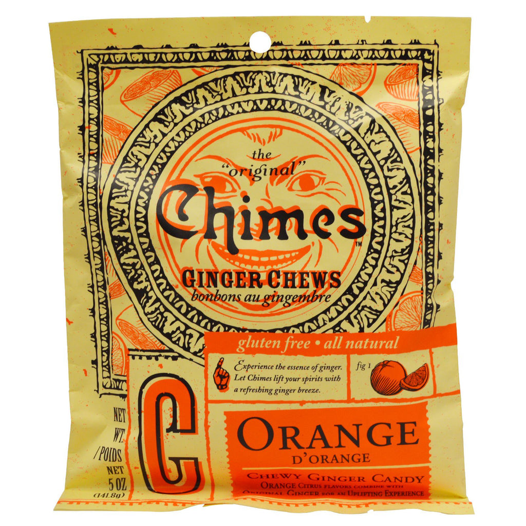 Carillons, produits à mâcher au gingembre, orange, 5 oz (141,8 g)