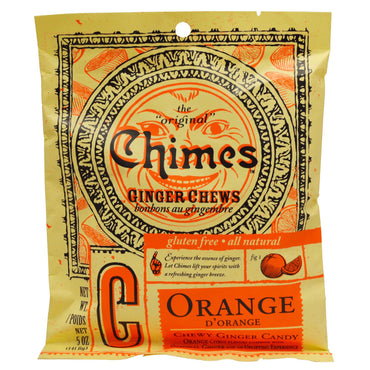 Carillons, produits à mâcher au gingembre, orange, 5 oz (141,8 g)