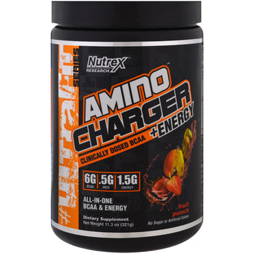 Nutrex Research, Amino Charger + Energy, Fruit Punch, 11.3 oz (321 g)