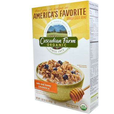 Cascadian Farm, cereale granola cu ovăz și miere, 16 oz (453 g)