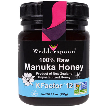 Wedderspoon, 100 % miel de Manuka brut, KFactor 12, 8,8 oz (250 g)