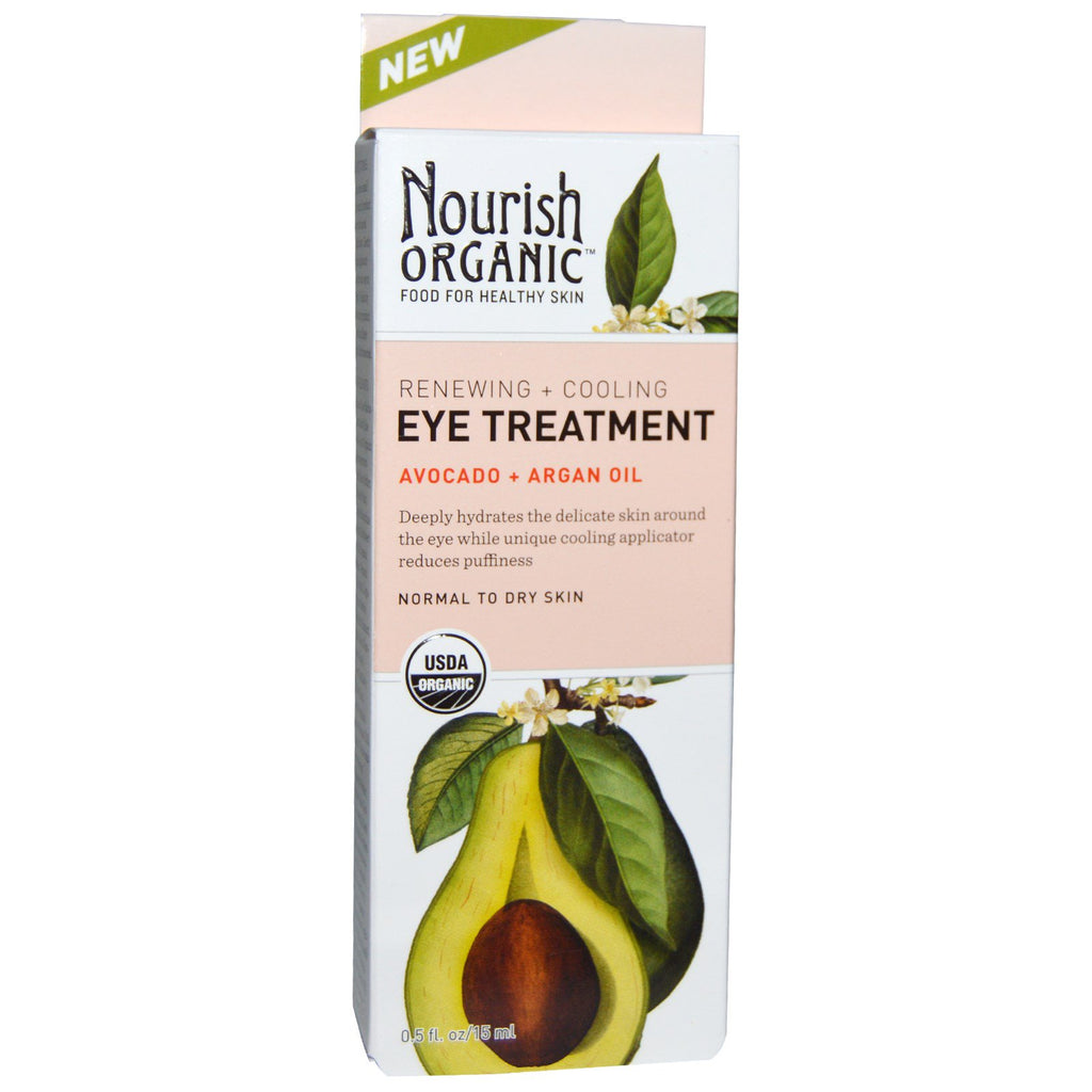 Nourish , Renewing + Cooling Eye Treatment, Avocado + Argan Oil, 0.5 fl oz (15 ml)
