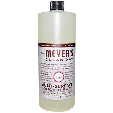 Mrs. Meyers Clean Day, תרכיז רב-משטחי, ניחוח לבנדר, 32 פל אונקיות (946 מ"ל)