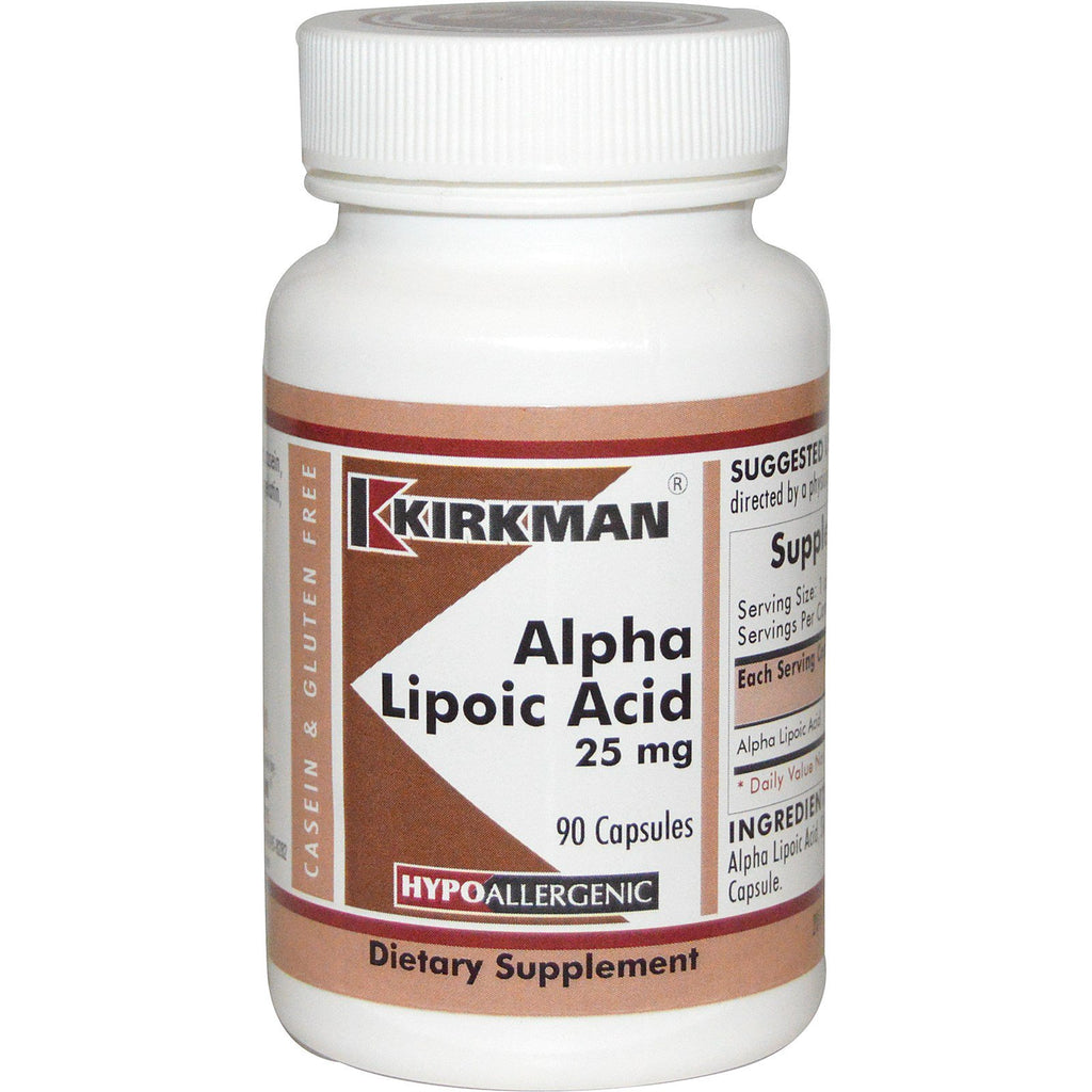 Kirkman Labs, acid alfa lipoic, 25 mg, 90 capsule