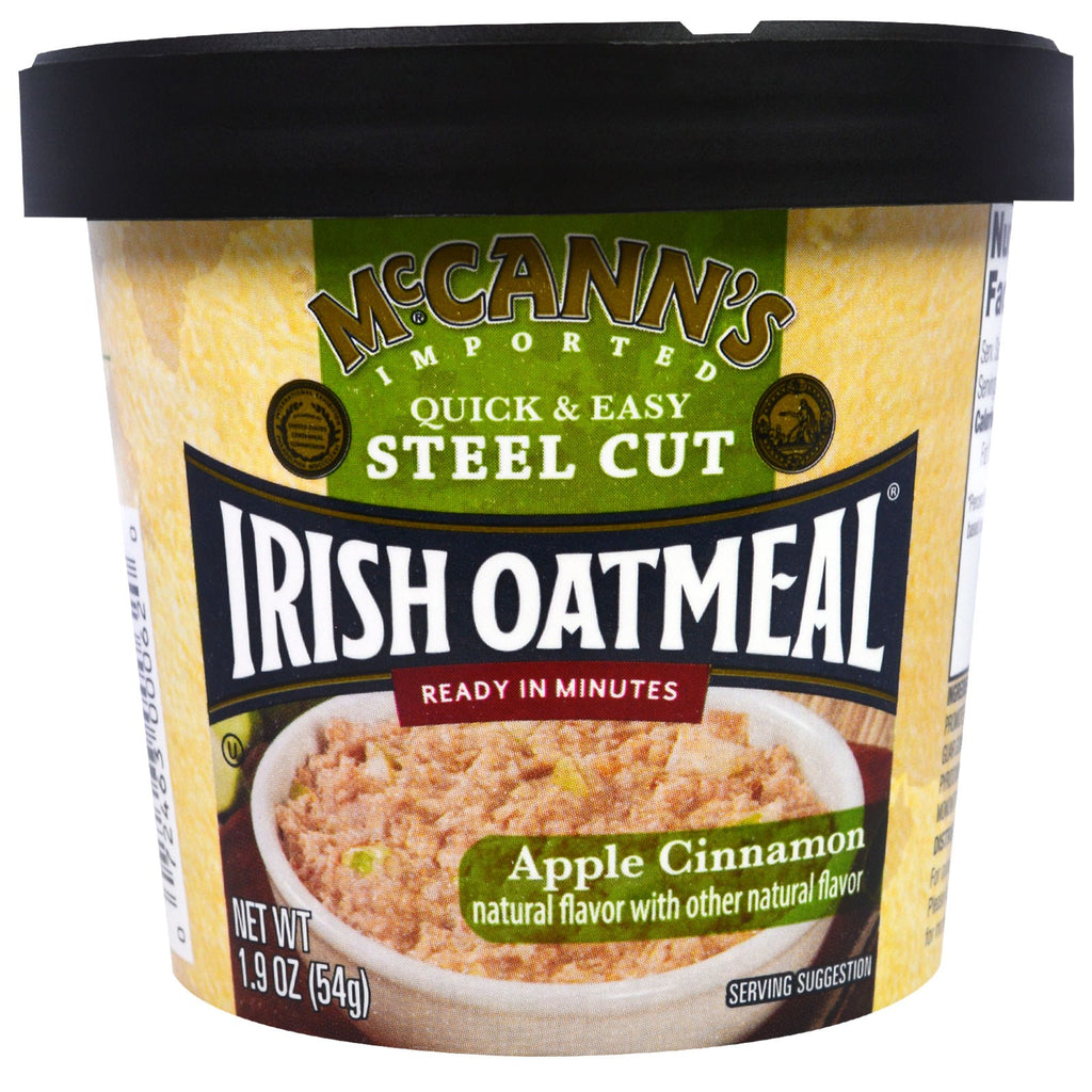 Făină de ovăz irlandeză McCann's, tăiat rapid și ușor de oțel, scorțișoară de mere, 1,9 oz (54 g)