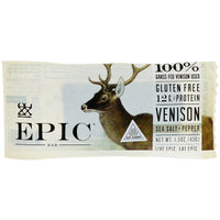 Epic Bar, Venison Sea Salt + Pepper Bar, 12 Bars, 1.5 oz (43 g) Each