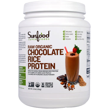 सनफ़ूड, कच्चा चॉकलेट चावल प्रोटीन, 2.5 पौंड (1.13 किग्रा)