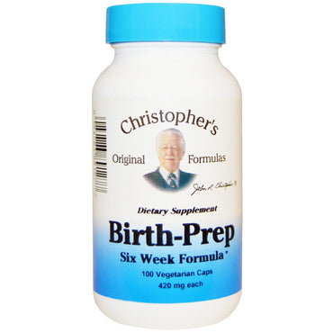 Oryginalne formuły Christophera, sześciotygodniowa formuła przygotowująca do porodu, 420 mg, 100 kapsułek wegetariańskich
