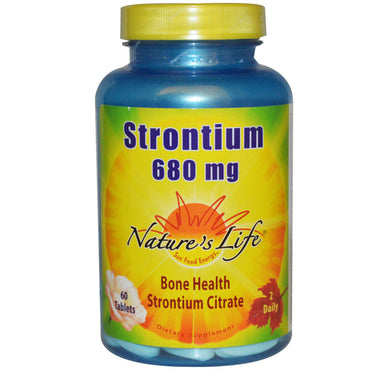 Nature's Life, Estroncio, 680 mg, 60 tabletas