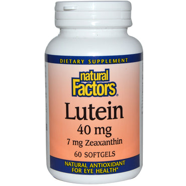 Natural Factors, luteína, 40 mg, 60 cápsulas blandas