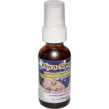 Flower Essence Services, Flora-Sleep, esencia floral y aceite esencial, 1 oz (30 ml)