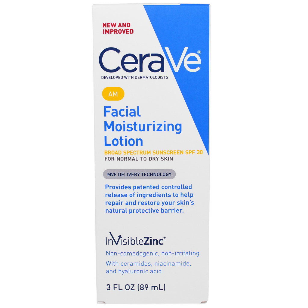 CeraVe, AM balsam nawilżający do twarzy, SPF 30, 3 uncje (89 ml)